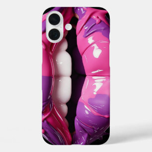 Dicke Tropfschlaufen Lebhaft rosa und Lila iPhone 16 Plus Hülle