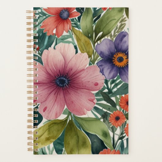 Dicke tropische botanische Monogramm Planer (Vorderseite)