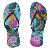 Dicke tropische Foliage Muster mit Hummingbird Badesandalen (Fußbett)