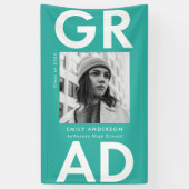 Dicke türkisfarbene Foto Abschluss Banner (Vertikal)