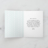 Dicke türkisfarbene Foto Abschluss Dankeskarte (Innenseite)