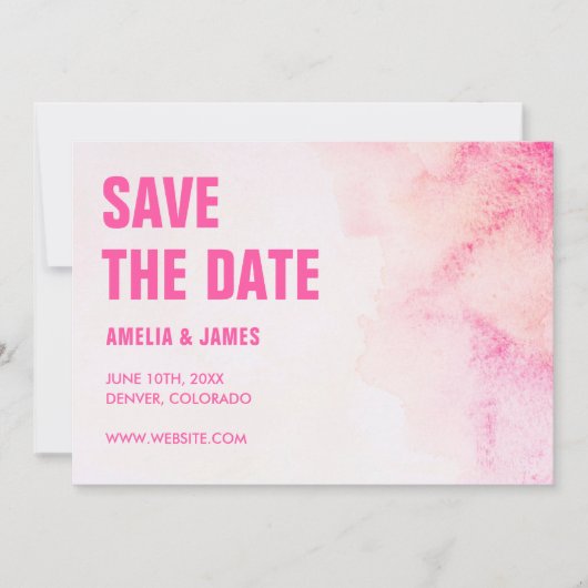 Dicke Typografie Blush Pink Ombre Dusty Rose Save The Date (Vorderseite)