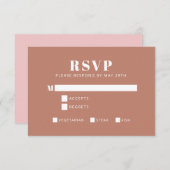 Dicke Typografie Blush und Terracotta Bat Mitzvah RSVP Karte (Vorne/Hinten)
