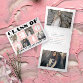 Dicke Typografie-Klasse des Kollagenrot des Fotos Dreifach Gefaltete Ankündigung