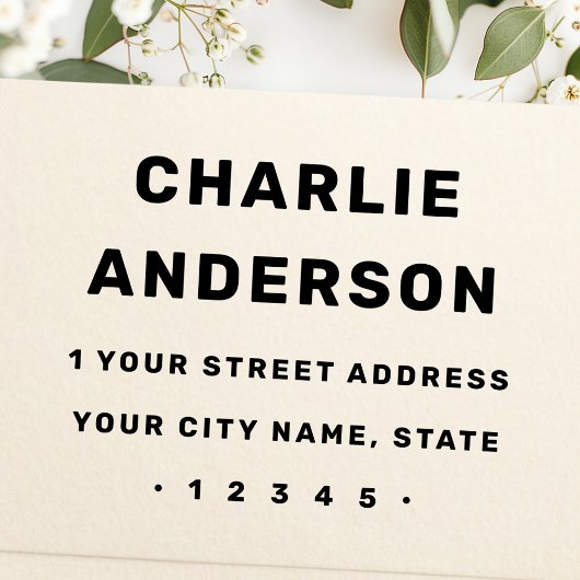 Dicke Typografie moderne minimale Bezeichnung Rück Gummistempel