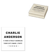 Dicke Typografie moderne minimale Bezeichnung Rück Gummistempel (Stempel)