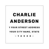 Dicke Typografie moderne minimale Bezeichnung Rück Gummistempel (Prägung)