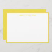 Dicke Typografie Personalisiert Name Gelbe Grenze Dankeskarte (Vorne/Hinten)