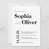 Dicke Typografie schwarz-weiß Einladung (Vorderseite)