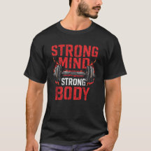 Dicke Typografie "Strong Mind Strong Body, gym dum