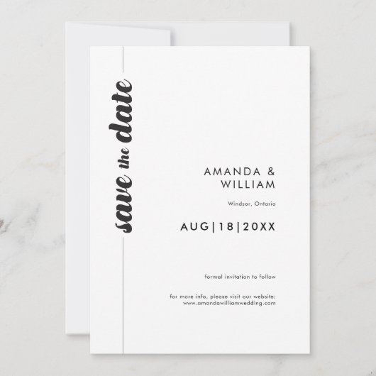 Dicke Typografie und Save the Date Foto-Karte (Vorderseite)