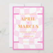 Dicke Typografie Vibranntrosa Orangenmonogramm Einladung (Rückseite)