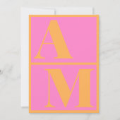 Dicke Typografie Vibranntrosa Orangenmonogramm Einladung (Vorderseite)