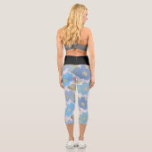 Dicke und blauer Kosmos Capri Leggings (Rückseite)