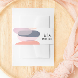 Dicke und Edgy Pink und Lila Wedding Monogram Einladungsbanderole