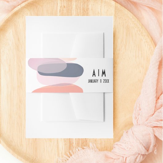 Dicke und Edgy Pink und Lila Wedding Monogram Einladungsbanderole