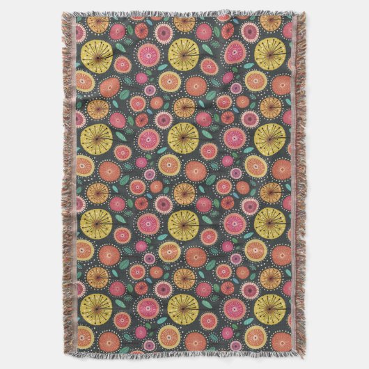 Dicke und farbenfrohe boho-chic Folklore Decke (Vorderseite Vertikal)