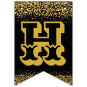 Dicke und große Buchstaben Schwarz und Gold glückl Wimpelkette (Zweite Fahne)