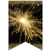 Dicke und große Buchstaben Schwarz und Gold glückl Wimpelkette (Erste Fahne)