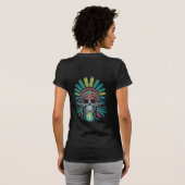 Dicke und helle Tribal Skull Art mit Rainbow T-Shirt (Schwarz voll)