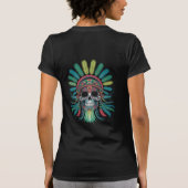 Dicke und helle Tribal Skull Art mit Rainbow T-Shirt (Rückseite)