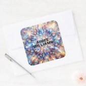 Dicke und holografische Kristalle Quadratischer Aufkleber (Umschlag)