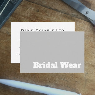 Dicke und klare Briden und Bridal Wear Design Visitenkarte