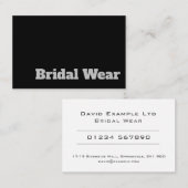 Dicke und klare Briden und Bridal Wear Design Visitenkarte (Vorne/Hinten)