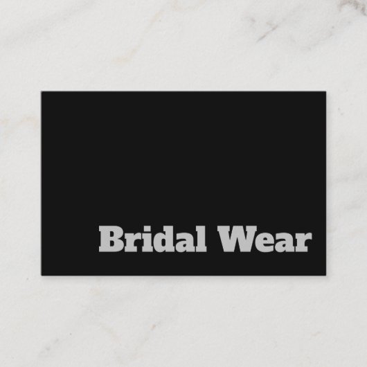 Dicke und klare Briden und Bridal Wear Design Visitenkarte (Vorderseite)
