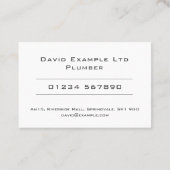 Dicke und klare Kleber- und Klempnergestaltung Visitenkarte (Rückseite)