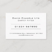 Dicke und klare Teppichböden Visitenkarte (Rückseite)