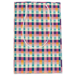 Dicke und lebendige geometrische Karierte Geschenk Mittlere Geschenktüte