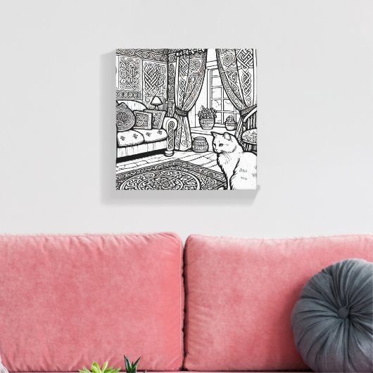 Dicke und leichte Katze #1 Leinwanddruck (Insitu (Wohnzimmer))