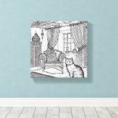 Dicke und leichte Katze #5 Leinwanddruck (Insitu (Holzboden))