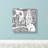 Dicke und leichte Katze #6 Leinwanddruck (Insitu (Holzboden))