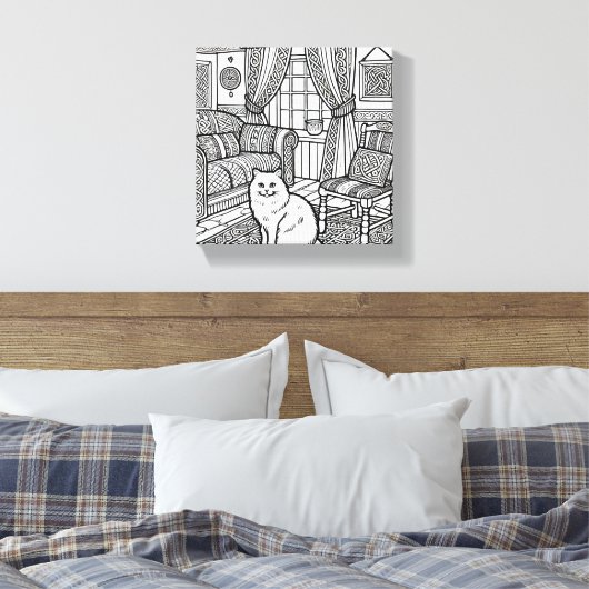 Dicke und leichte Katze #9 Leinwanddruck (Insitu (Schlafzimmer))