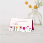 Dicke und leuchtend rosa farbige Frühlingsblütenho Platzkarte (Vorderseite)