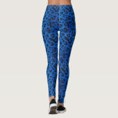 Dicke und stilvolle Leggings aus Cobalt Blue Leopa (Rückseite)