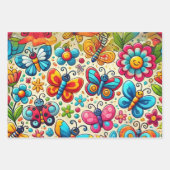 Dicke und Whimsical Butterfly Garden Geschenkpapier Set (Vorderseite 2)