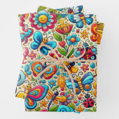 Dicke und Whimsical Butterfly Garden Geschenkpapier Set (Beispiel)