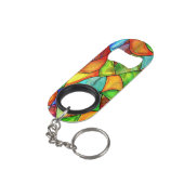 Dicke verklebte Glaskonstruktion Mini Flaschenöffner (Rückseite Schrägansicht)