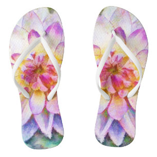 Dicke Wasserlilie Dahlia Floral Flip Flops Badesandalen