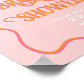 Dicke Wavy Frame Bow Rosa Orange Brautparty Poster (Ecke)