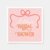 Dicke Wavy Frame Bow Rosa Orange Brautparty Serviette (Vorderseite)