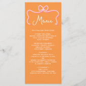 Dicke Wavy Frame Bow Rosa Orange Menü Menükarte (Vorderseite)