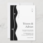 Dicke Wavy Side Frame Squiggle Moderne Hochzeit Einladung (Vorderseite)