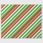 Dicke Weihnachtsstreifen Rot Grün & Weiß Wrapping Geschenkpapier (Flach)