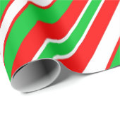 Dicke Weihnachtsstreifen Rot Grün & Weiß Wrapping Geschenkpapier (Rolleneckpunkt)