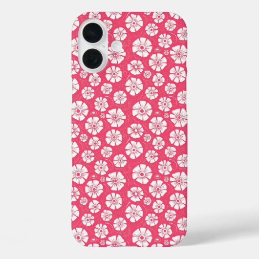 Dicke weiße Blüte in Pink Case-Mate iPhone Hülle (Rückseite)