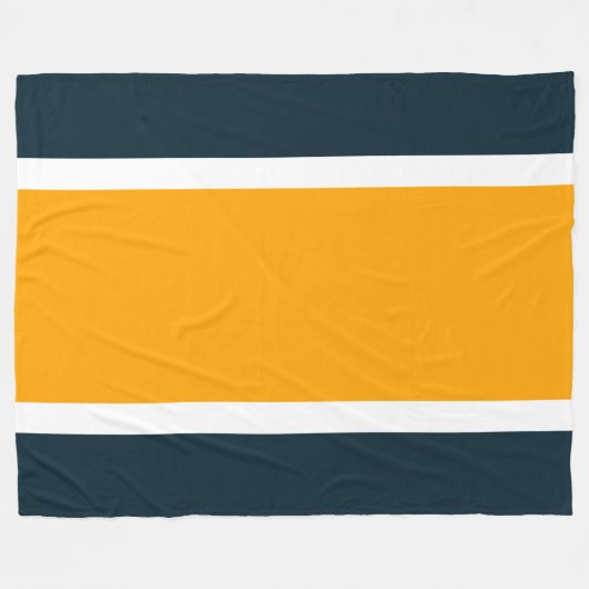 Dicke weiße, gelbe Streifen Ozean blaue Kanten Fleecedecke (Vorderseite (Horizontal))